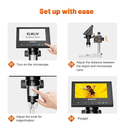 4.3" Coin Magnifier 1000x LCD Digital Microscope USB Coin Microscope