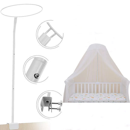 Mosquito Net + Holder Set Cot Netting Canopy Drape Stand Baby Crib Bed Support