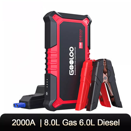 Car Jump Starter 2000A Portable 12 Volt Car battery Heavy Duty High Booster