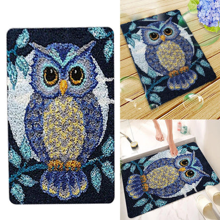 Owl Latch Hook Rug Kit for Beginners Handmade Carpet Making Set Fun DIY Gift