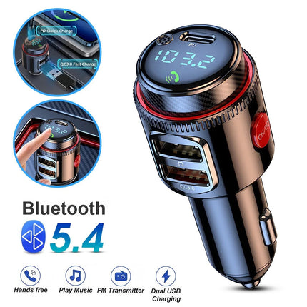 Bluetooth Adapter Car Wireless FM Radio FM Transmitter PD Dual USB Charger MP3