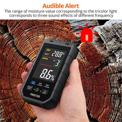 Digital Wood Moisture Meter Damp Humidity Test Wall Firewood Detector Pin Type