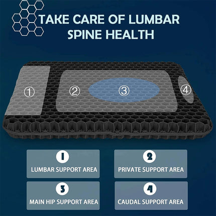 Double Layer Gel Honeycomb Seat Comfort Support Cushion Cooling Flex Pain Relief