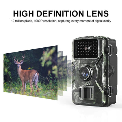 Solar Trail Camera 4K 48MP Wildlife Hunting Game Cam PIR Night Vision +32GB Card
