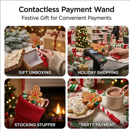 3D The Gingerbread Man  Printed Wand Tap to Pay Christmas Magic Wand Contactless Payment Card Holder