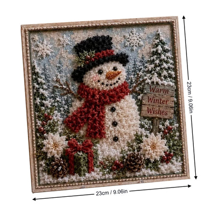 3D Christmas Fabric Poke Art Kit, DIY Punch Craft Set with Frame Decor