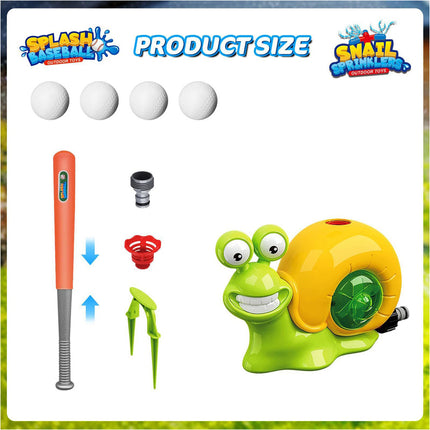 1 Set Water Sprinkler Baseball Toy Outdoor Play 2 In 1 Snail Water Game