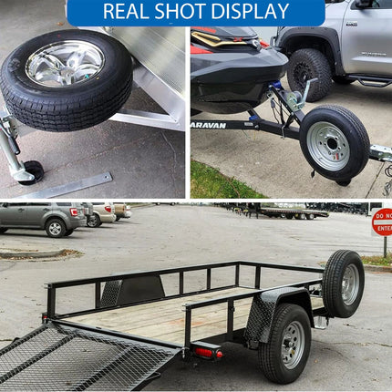 Black Spare Wheel Carrier Bracket Tyre Holder Trailer Part Caravan Boat 150 Lbs