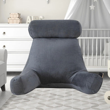 Back Rest Pillow Neck Lumbar Bed Backrest Reading Support Chair Cushion Grey AUS