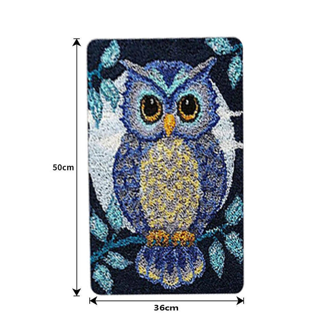 Owl Latch Hook Rug Kit for Beginners Handmade Carpet Making Set Fun DIY Gift