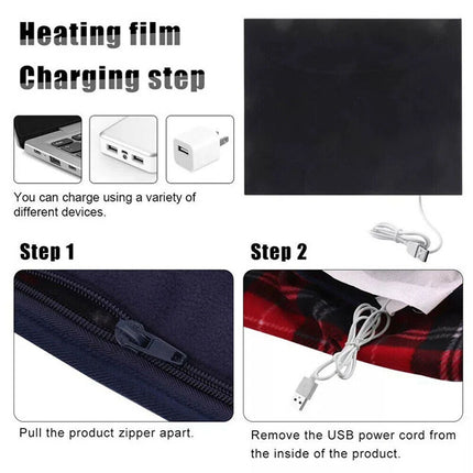 Multifunctional 12V Electric Heated Blanket Car Soft Travel Camping Rug Caravan