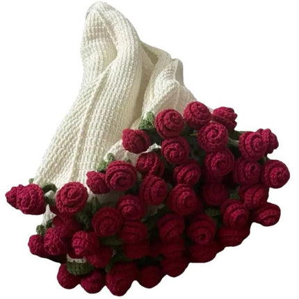 Handmade Crochet Flower Bouquet Blanket Birthday Wedding Valentine’s Day Gift
