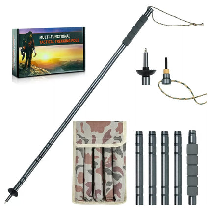 Ultralight Aluminum Trekking Hiking Poles Tactical Walking Stick Multi Tool
