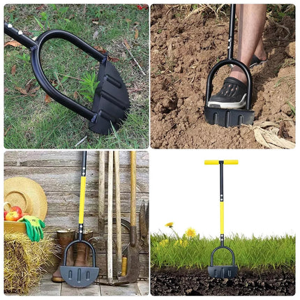 Manual Lawn Edge Cutting Shovel Serrated Half Moon Lawn Edging Tool with Handle Sharp Edge