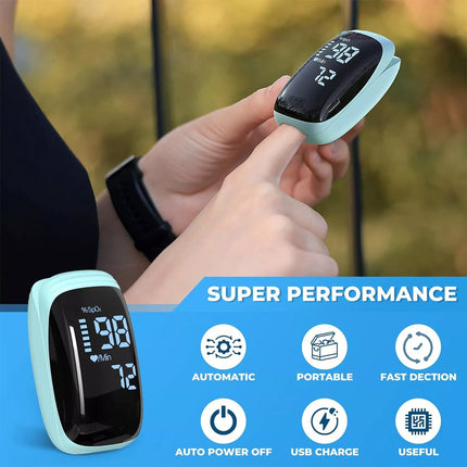 Professional Finger Pulse Oximeter Blood Oxygen Saturation Heart Rate Monitor