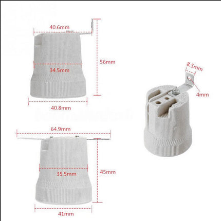 10pcs Screw E27 Ceramic Porcelain Socket Bulb Holder for Heat Lamps Reptile Pet