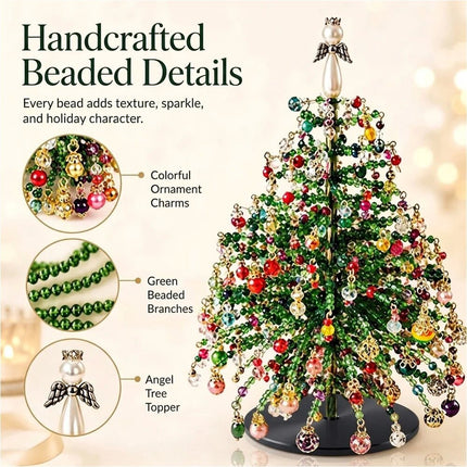 DIY Beaded Christmas Tree Kit, Handmade Colorful Bead Ornament Making Set