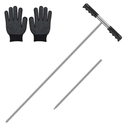 Stainless Steel Soil Probe Rod Height Adjustable Ground Probe Rod with T qrXdC·