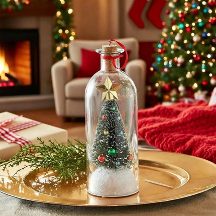 Christmas Tree Message in a Bottle with LED Voice Recording Message Decors  （1PCS Green）