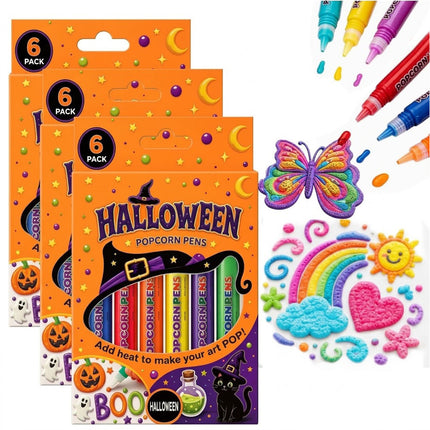 3D Puffy Bubble Art Drawing Pens Magic Popcorn Pens DIY Craft Set 3 Box