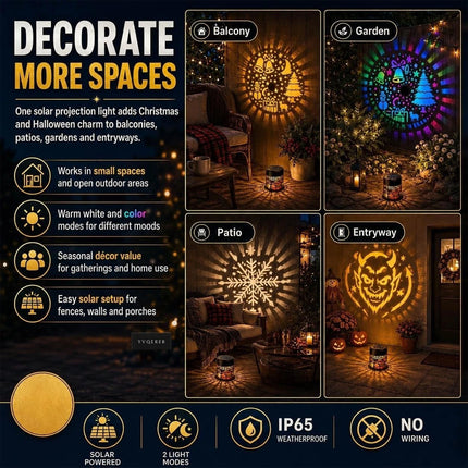 Solar Outdoor Decorative Wall Santa Claus Projection Light Christmas Decor