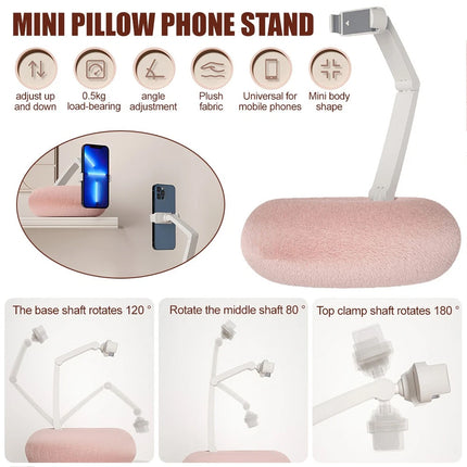Fuzzy Bowl Phone Holder, Tablet Pillow Stand, Adjustable Phone Holder for Beds