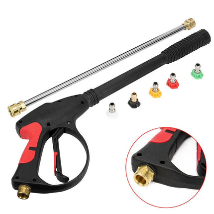 5 Nozzles High Pressure Washer Lance Gun 1/2" BSP Extension Wand Spray Cleaner
