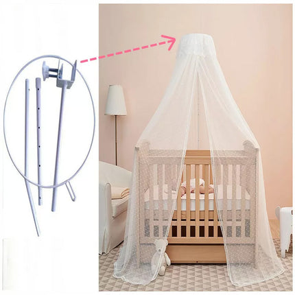 Mosquito Net + Holder Set Cot Netting Canopy Drape Stand Baby Crib Bed Support