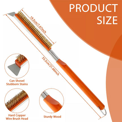 Pizza Oven Brush 21inch Portable Pizza Stone Brush with Wooden Handle