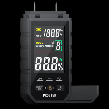 Digital Wood Moisture Meter Damp Humidity Test Wall Firewood Detector Pin Type