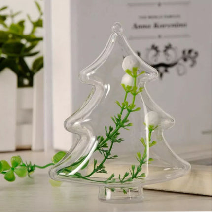 10x Christmas Ball Fillable Plastic Baubles Clear Xmas Tree Decor Ornament 10CM