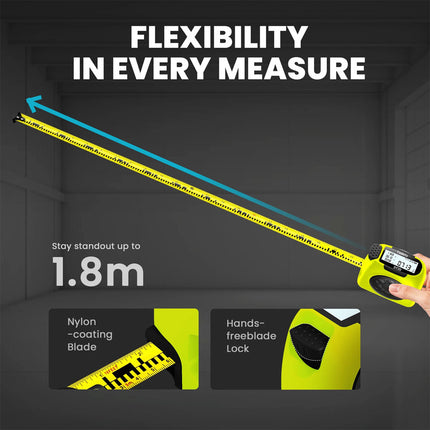 2-in-1 Laser Tape Measure 131ft Rechargeable Laser Measurement Tool Unit Switch