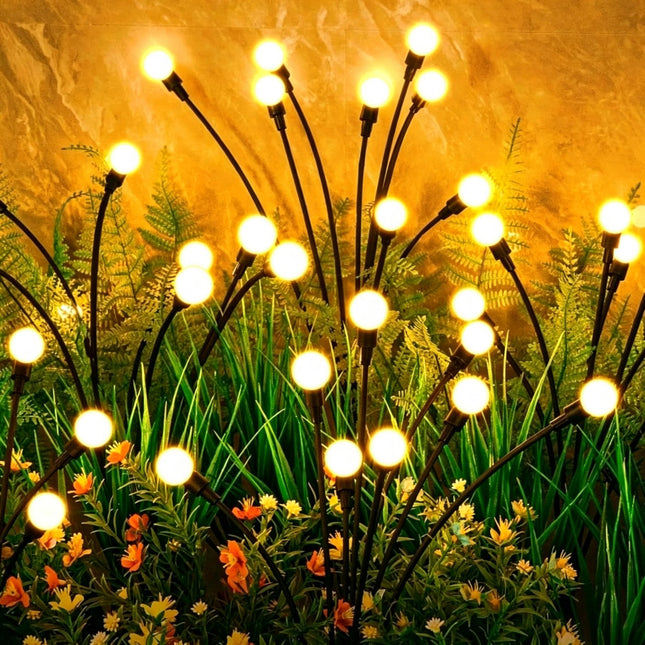 4PCS  8LED Solar Firefly Garden Lights Landscape Lamp Swaying Outdoor Waterproof Decor