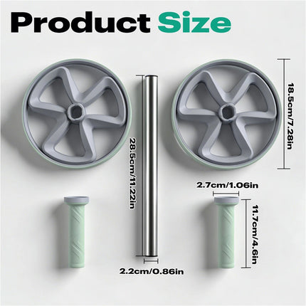AB Roller Wheel Adjustable Wheel Fitness Core Workout Exercise Detachable Grey