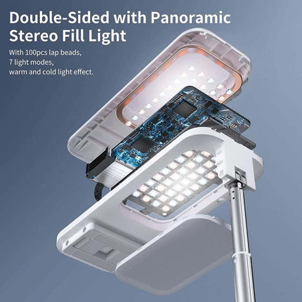 LED Fill Light Phone Holder Selfie Fill Lamp Holder w/ Bluetooth Remote Control