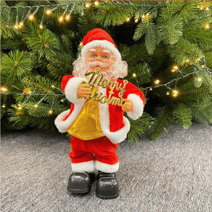 Electric Christmas Santa Claus Musical Toy Xmas Ornaments Decor Home Gift