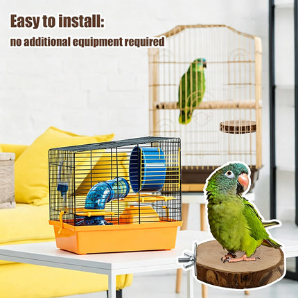8PCS Natural Wooden Bird Perch Stand Branch, Parrot Cage Perch for Cockatiels Budgies