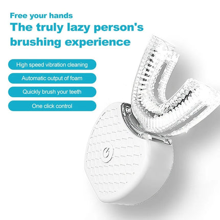 White Sonic Electric Toothbrush Automatic U Shaped Wireless Cleansing Brush
