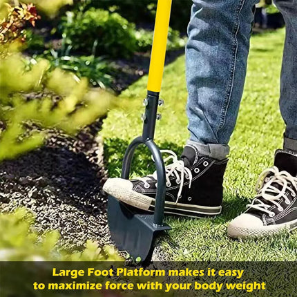 Manual Lawn Edge Cutting Shovel Serrated Half Moon Lawn Edging Tool with Handle Sharp Edge