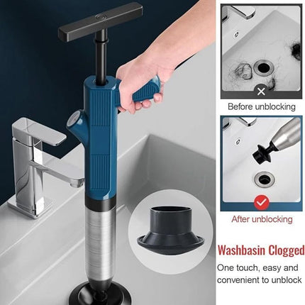 Pipe Plunger Drain Unblocker High Pressure Air Sewer Toilet Powerful Cleaner