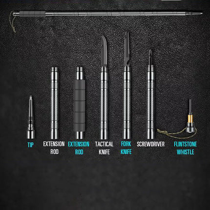 Ultralight Aluminum Trekking Hiking Poles Tactical Walking Stick Multi Tool