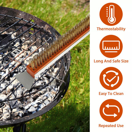 Pizza Oven Brush 21inch Portable Pizza Stone Brush with Wooden Handle