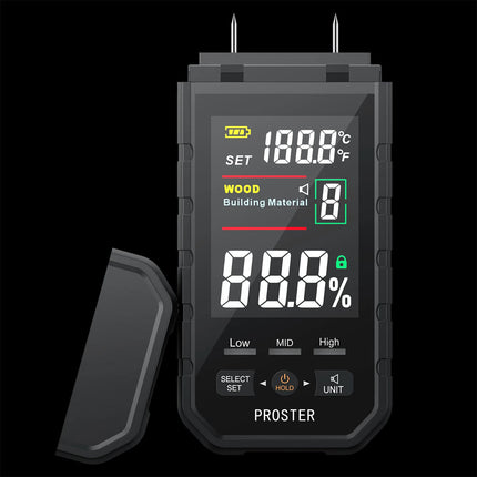 Digital Wood Moisture Meter Damp Humidity Test Wall Firewood Detector Pin Type