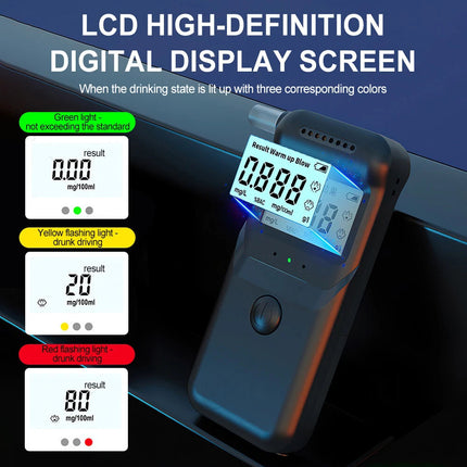 Police LCD Digital Breath Alcohol Analyzer Tester Breathalyzer Test Detector