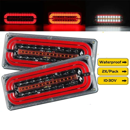 2X LED Tail Lights Sequential Indicator Trailer Ute Caravan Truck Stop 10-30V