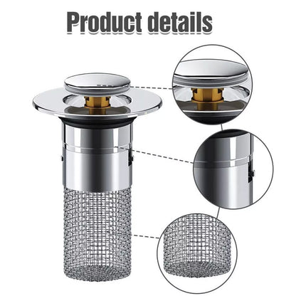 2Pcs Bathroom Sink Stopper Hair Catcher, Bathroom Pop Up Sink Drain Filter