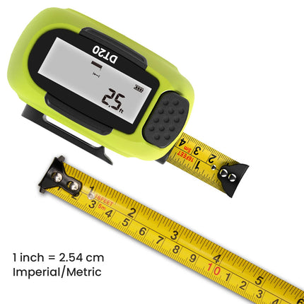 2-in-1 Digital Tape Measure 40m Rechargeable Precision Measuring Tool Unit Switch