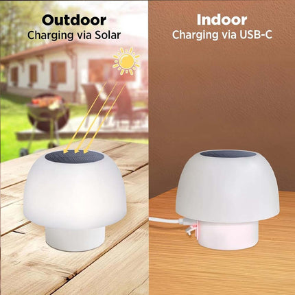 Solar & USB Rechargeable LED Table Lamp Portable Night Light