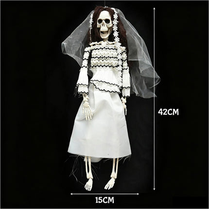 2pk Halloween Skeleton Couple Hanging Decor Party Prop Coco Corpse Bride Groom