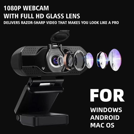 Full HD 1080P Webcam For PC Desktop Laptop FHD Web USB Camera with Microphone